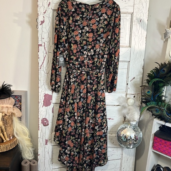Vince Camuto Black Floral Long Sleeve Dress - Picture 5 of 6